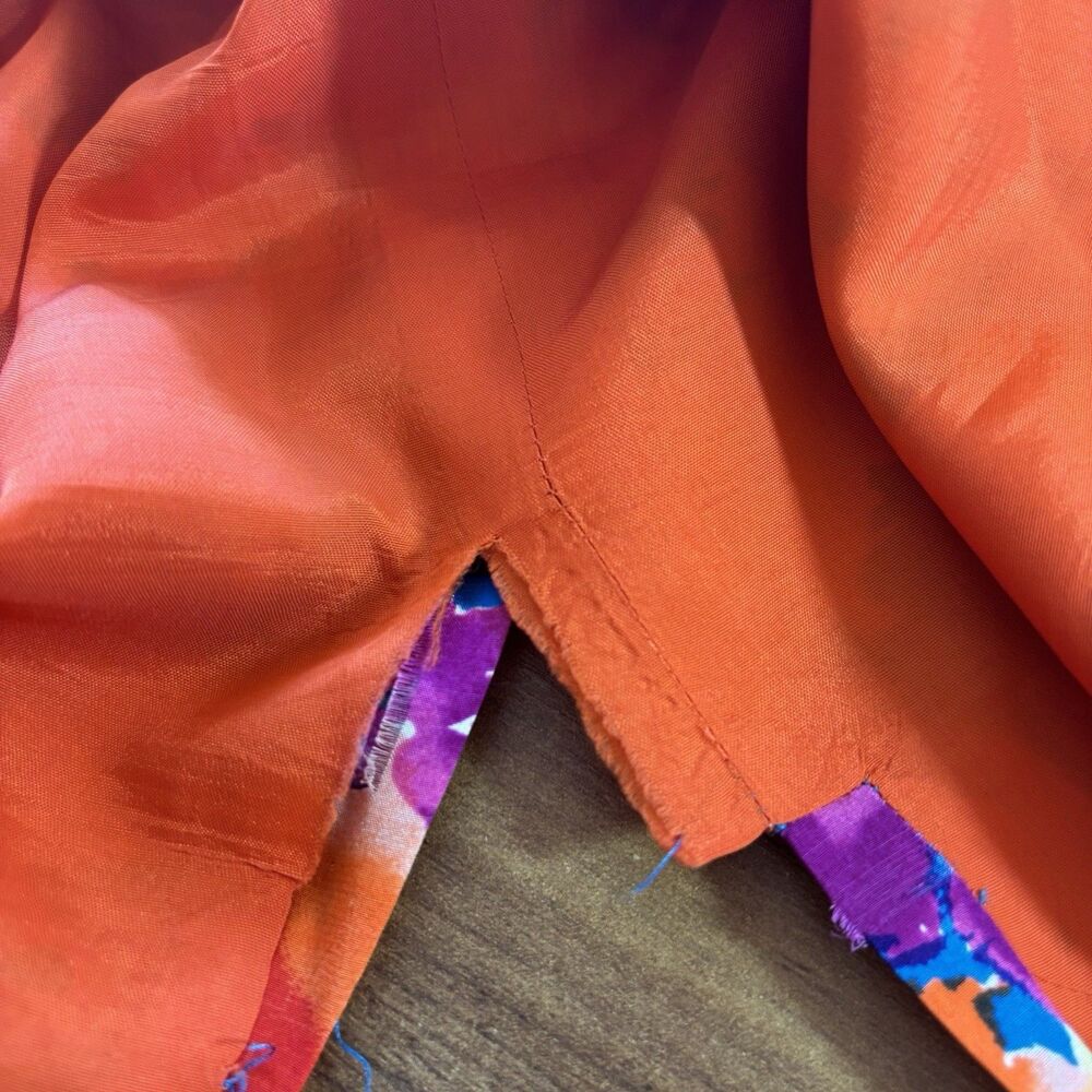 VTG 80s 90s Saks Fifth Avenue Womens 6 Silk Bright Abstract Floral Sheath Dress - Picture 8 of 9